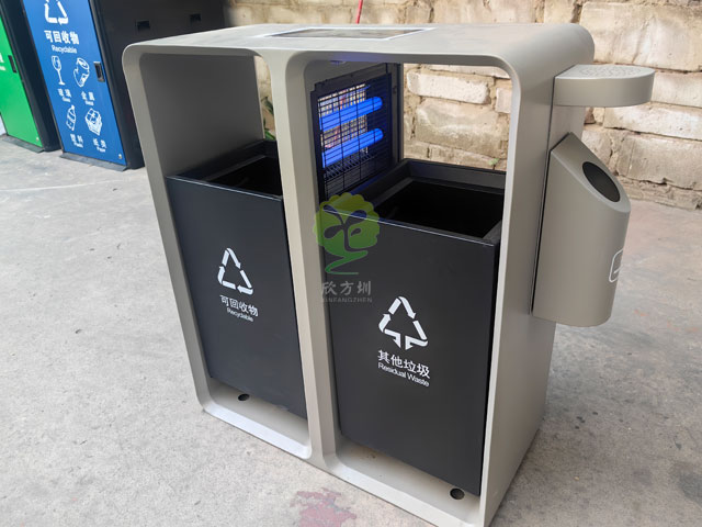 太陽能滅蚊燈垃圾桶智慧城市戶外滅蚊不銹鋼果皮箱